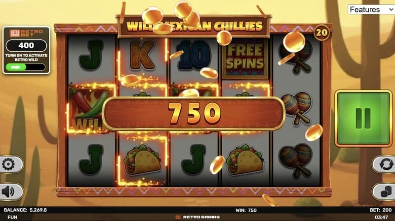 Wild Mexican Chillies - juego base, pago de línea